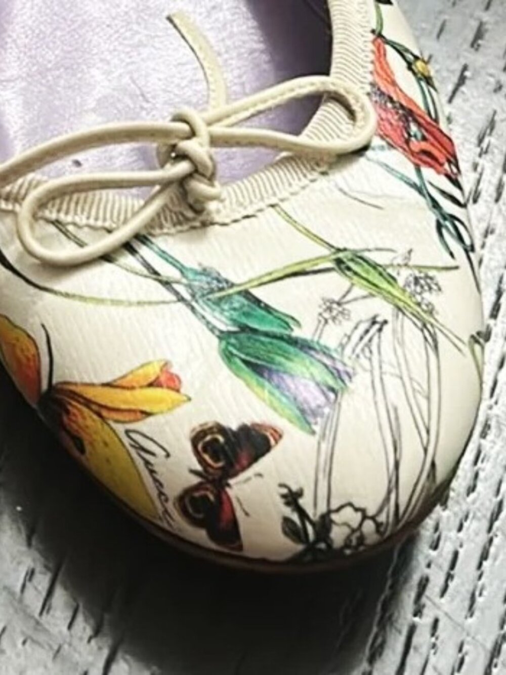 RARE Gucci flora LOGO ballet flats floral 39 or US 8.5 vintage - Picture 10 of 13